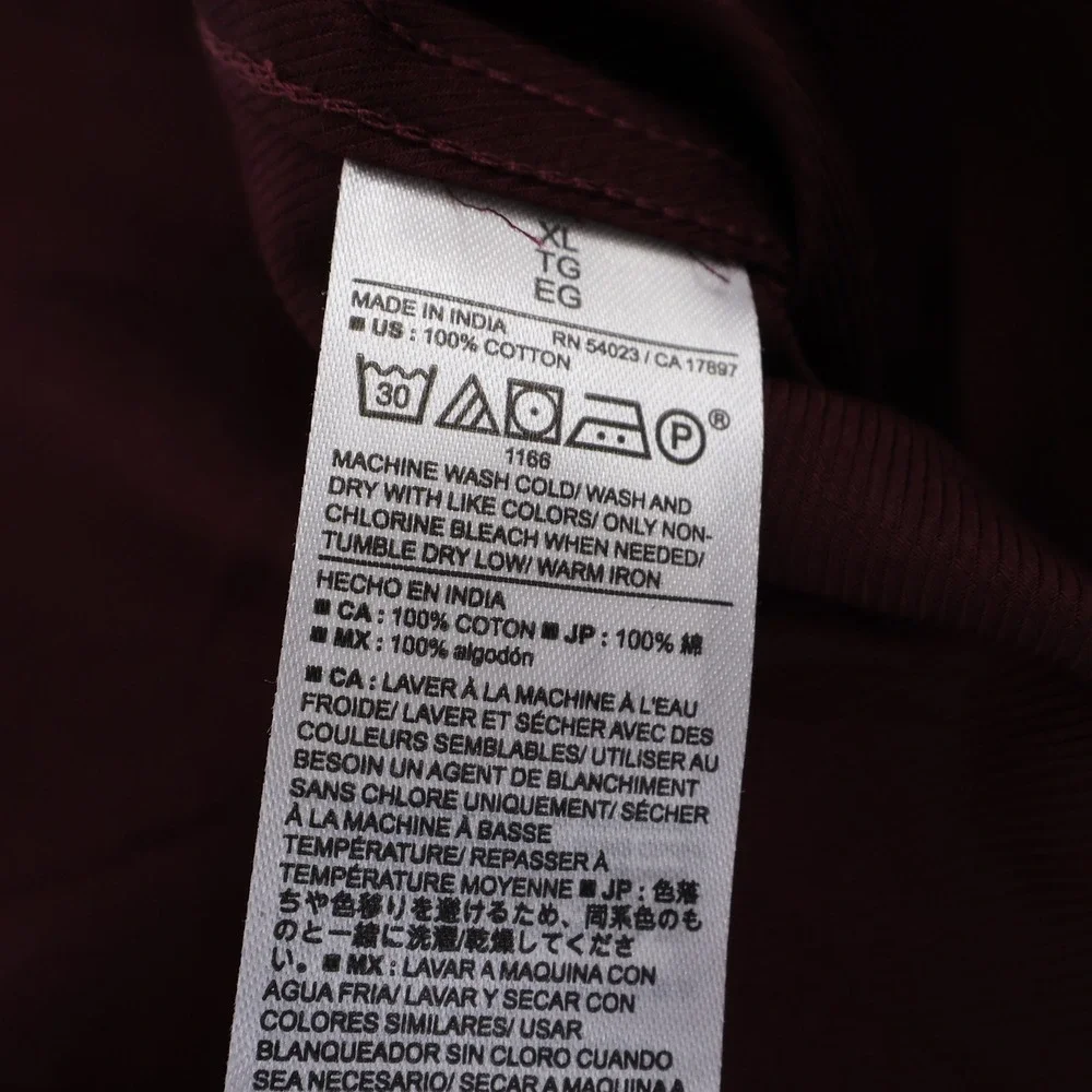 NEW Banana Republic Slim Fit Textured Button Down Shirt Burgundy Mens XL MSR $85